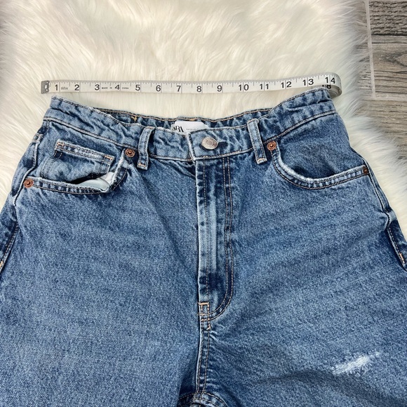 Zara High Waist Full Length Wide Leg Jeans - Picture 5 of 10